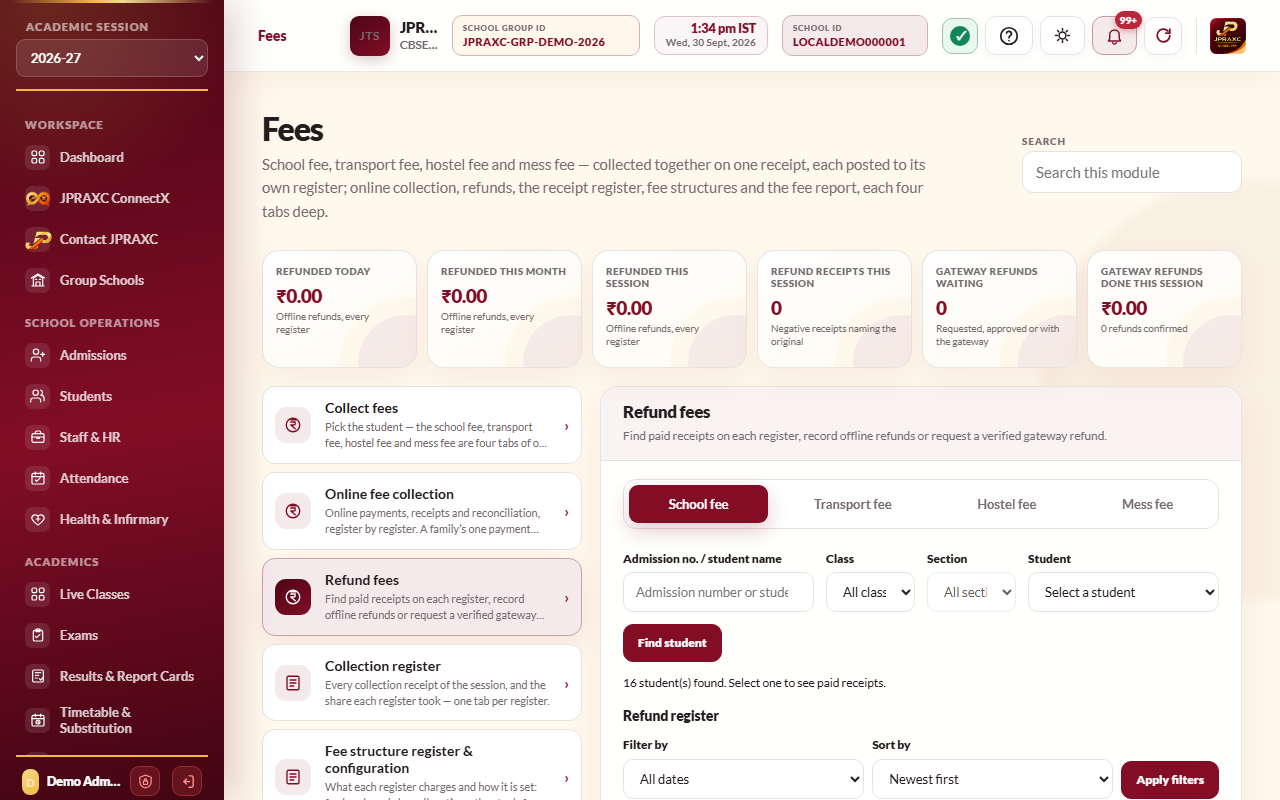 Fees › Refund fees