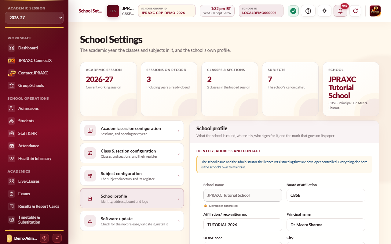 School Settings › School profile